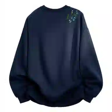 阿凡迪 美式高街植物花卉品牌花体字母嵌入式设计印花学院风百搭纯色无性别主义宽松痞帅上衣小清新打底内搭氛围圆领卫衣 男女同款