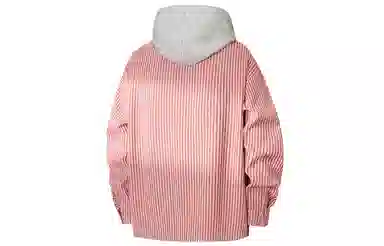 大卫贝肯 美式复古高街条纹假两件连帽单排扣学院风开衫休闲百搭防风保暖不易起球时尚宽松舒适日常通勤学生上班族外套夹克 男女同款