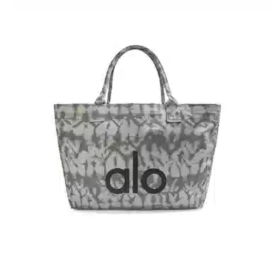 alo yoga Amber Graffiti Tote Bag Large Gray
