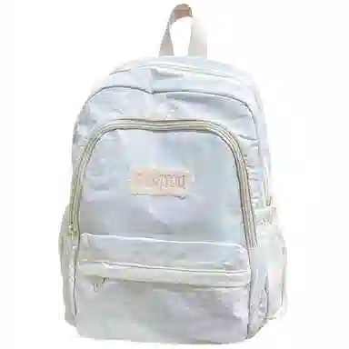 普乐威 高颜值日韩小清新纯色初中高中大学上课百搭通勤轻便休闲旅游 尼龙 双肩包 大号 男女同款情侣款 多色