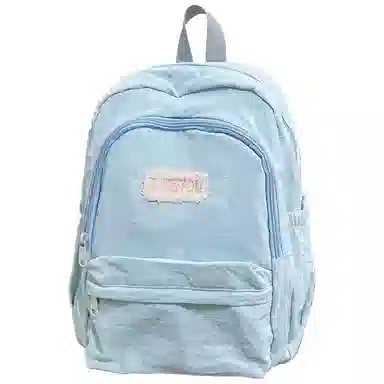 普乐威 高颜值日韩小清新纯色初中高中大学上课百搭通勤轻便休闲旅游 尼龙 双肩包 大号 男女同款情侣款 多色