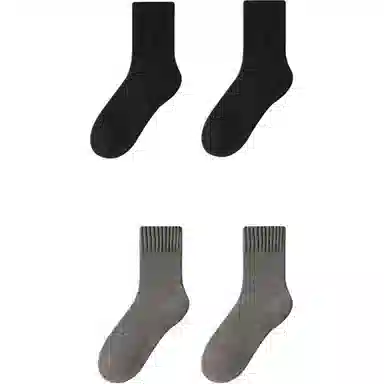 妮轻 纯色简约中筒袜 男款