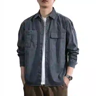 遨宇 日系复古水洗工装潮流百搭衬衣外套衬衫 男女同款