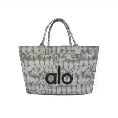 alo yoga Amber Graffiti Tote Bag Large Gray