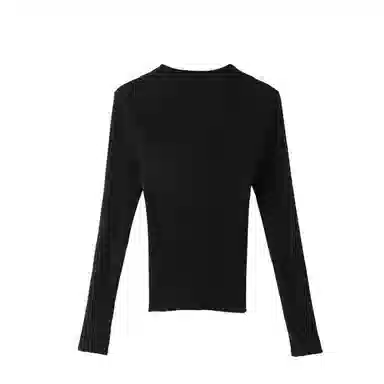 晚白 软糯不扎肤高弹力条纹针织衫 女款