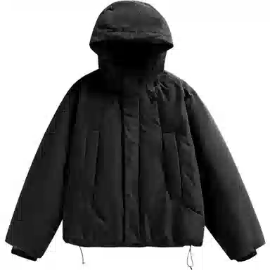 【dme】 冬季潮牌重磅日系休闲百搭复古简约街头户外运动情侣日常连帽拉链纯色港风宽松上衣长袖羽绒服 男女同款