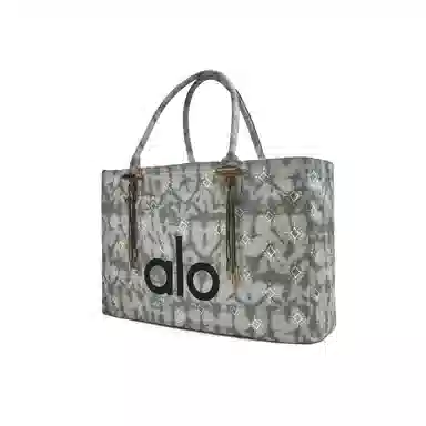 alo yoga Amber Graffiti Tote Bag Large Gray