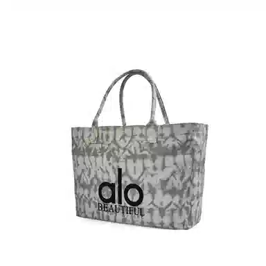 alo yoga Amber Graffiti Tote Bag Large Gray