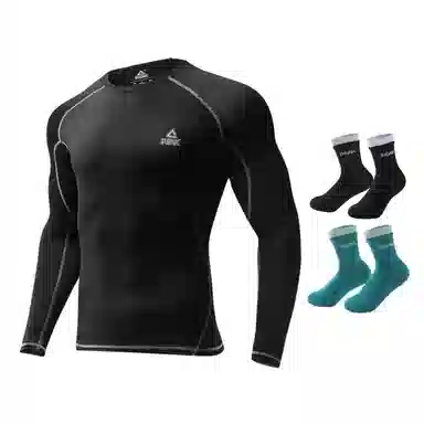 匹克 运动透气速干训练散热高弹长袖打底内衣跑步瑜伽骑行紧身健身衣 男女同款 /