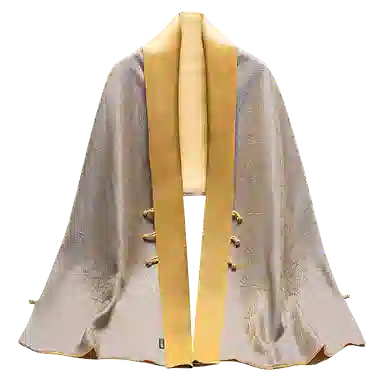 一米画纱 中式国风高级复古盘扣双面提花双层真丝长巾奢华两用 桑蚕丝 丝巾 女款