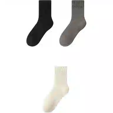 妮轻 纯色简约中筒袜 男款