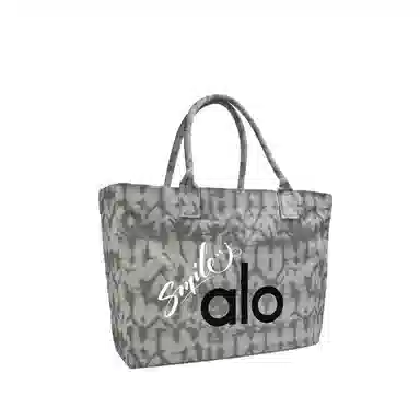 alo yoga Amber Graffiti Tote Bag Large Gray