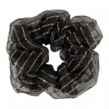 卡铂雅 黑色休闲潮流设计港风气质复古镶钻高级感发圈 发饰 女款