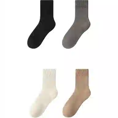 妮轻 纯色简约中筒袜 男款