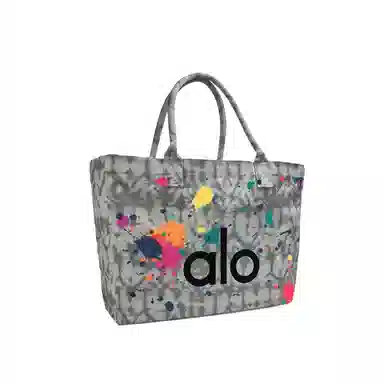 alo yoga Amber Graffiti Tote Bag Large Gray