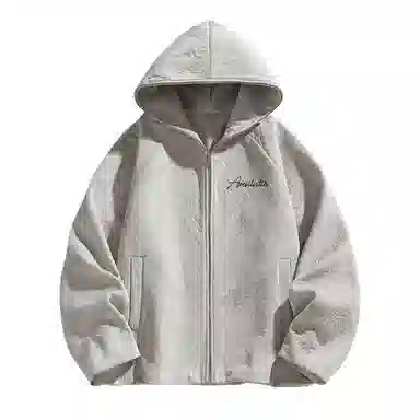 MZAO Vintage Letter Print Hoodie Jacket