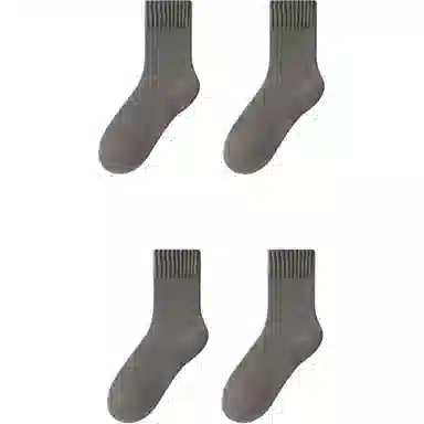 妮轻 纯色简约中筒袜 男款