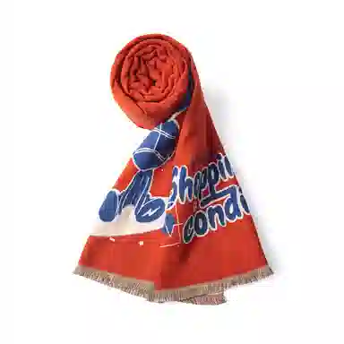 红豆 柔软卡通保暖加厚 聚酯纤维 绒线围巾 男女同款情侣款