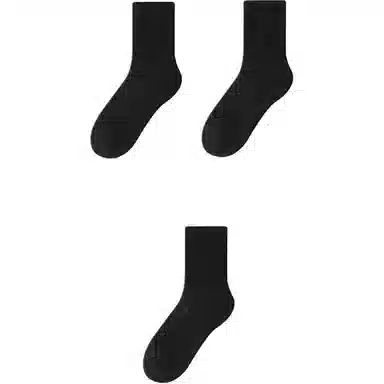 妮轻 纯色简约中筒袜 男款