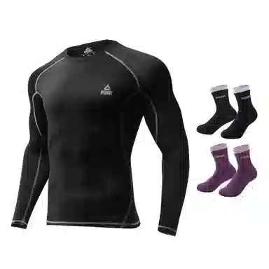 匹克 运动透气速干散热高弹长袖打底内衣跑步瑜伽骑行健身衣 男女同款 /