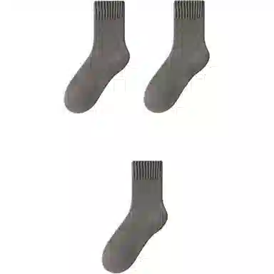 妮轻 纯色简约中筒袜 男款