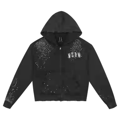 MEDM FW25 Rhinestone Zip Hoodie