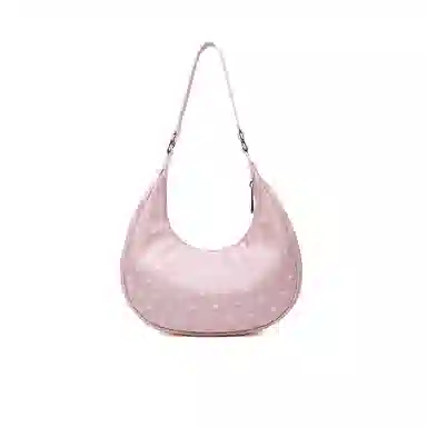 稻草人 波点爱心精致百搭轻便实用通勤 聚氨酯革 新月包单肩包 常规 女款 多色