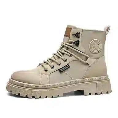 MIIOW Star Round Logo Mid-Calf Martin Boots