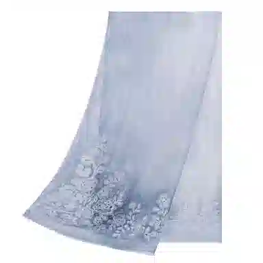 一米画纱 超仙气质加大绣花草染外出浪漫轻盈优雅纱巾 桑蚕丝 丝巾 女款