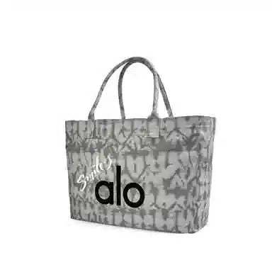 alo yoga Amber Graffiti Tote Bag Large Gray