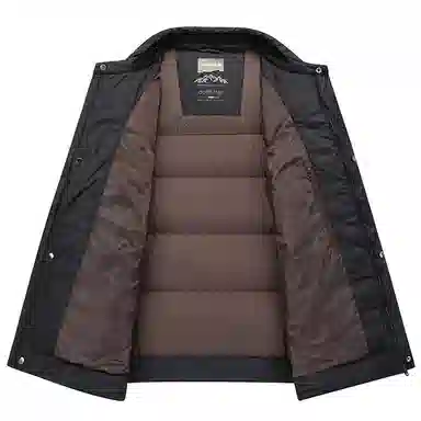 鸭鸭 翻领鸭绒男士冬季保暖韩版休闲户外通勤商务外套防风羽绒服 男款