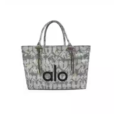 alo yoga Amber Graffiti Tote Bag Large Gray