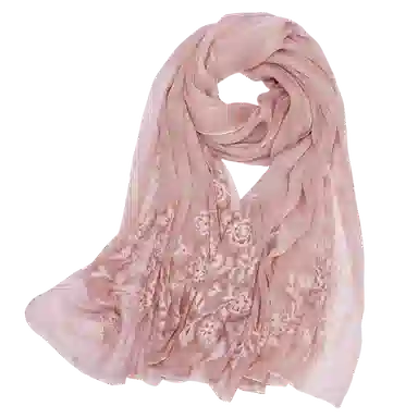 一米画纱 超仙气质加大绣花草染外出浪漫轻盈优雅纱巾 桑蚕丝 丝巾 女款