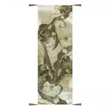 一米画纱 中式轻奢优雅古风时尚挂穗高级感喷绘奢魅系列精致女人味 桑蚕丝 丝巾 女款