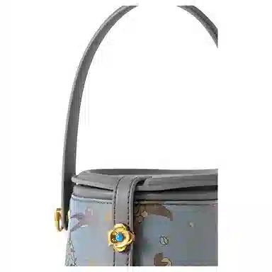 上海故事 新中式国风宋锦 刺绣图案 牛皮 水桶包单肩手提包 女款 多色