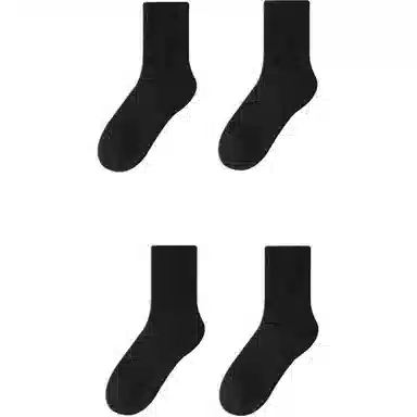 妮轻 纯色简约中筒袜 男款