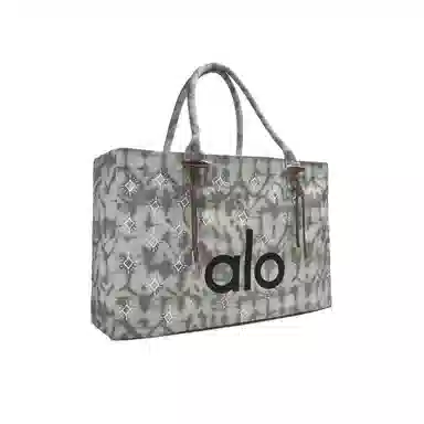 alo yoga Amber Graffiti Tote Bag Large Gray