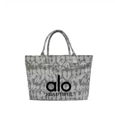 alo yoga Amber Graffiti Tote Bag Large Gray