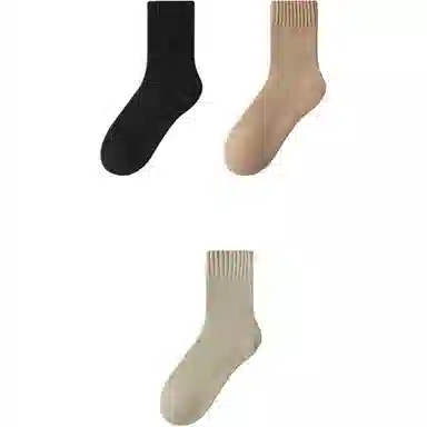 妮轻 纯色简约中筒袜 男款