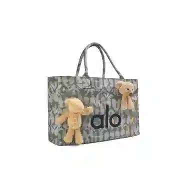 alo yoga Amber Graffiti Tote Bag Large Gray