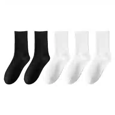 莫代尔 个性简约纯色轻盈舒适抑菌防臭透气吸汗长袜高弹耐穿耐磨健身跑步运动袜日常百搭通勤休闲中筒袜 男款