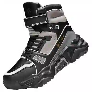 谊嘉宝 超纤皮 保暖耐磨 舒适休闲 短筒 雪地靴 男款 黑灰色