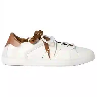 Miu Miu Ruches Leather Sneakers White Brown