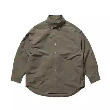 实年服工 秋冬简约抗皱通勤宽松休闲大口袋外套长袖衬衫 男款