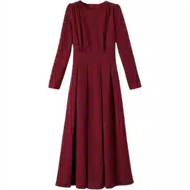 晚白 舒适简约潮流长袖连衣裙 女款