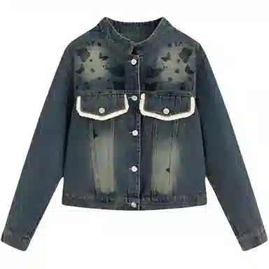 苏九儿 动物图案宽松长袖牛仔外套 女款