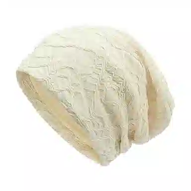 心水好物 韩式简约纯色褶皱蕾丝时尚潮流百搭小众设计轻奢感 聚酯纤维 帽子 女款