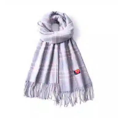 红豆 文艺气质梭织格子流苏 聚酯纤维 绒线围巾 男女同款情侣款