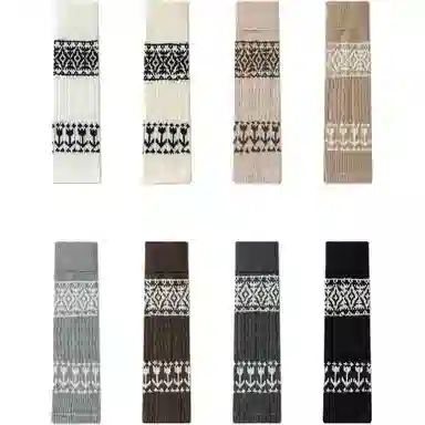 妮轻 针织复古费尔岛菱形个性中筒袜 女款