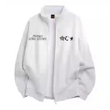 阿凡迪 美式高街复古时尚潮流创意个性字母星星印花日常通勤休闲运动经典百搭长袖氛围感学院风纯色开衫外套卫衣 男女同款